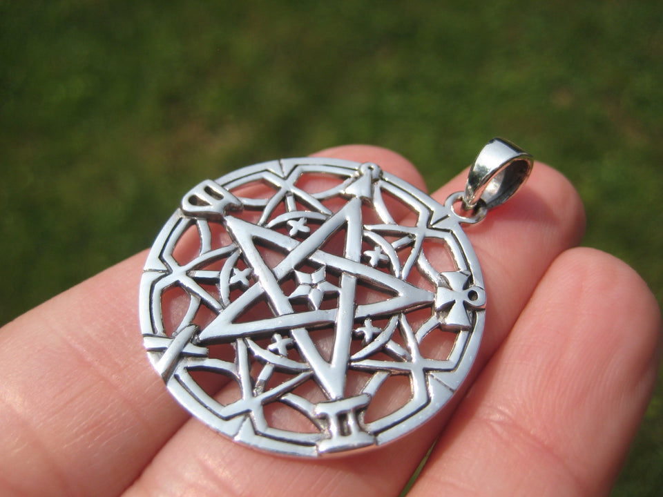 925 silver Inverted Pentagram Pendant Necklace Thailand Jewelry A427