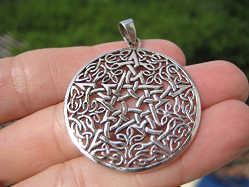925 Silver Wicca Goth Pentagram Pendant Pentacle necklace jewelry Art A179