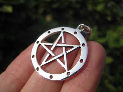 925 sterling silver wicca inverted pentagram pendant A5