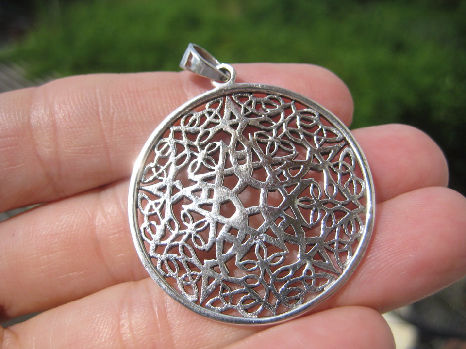 925 Silver Wicca Goth Pentagram Pendant Pentacle necklace jewelry Art A17