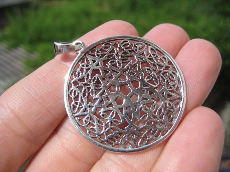 925 Silver Wicca Goth Pentagram Pendant Pentacle necklace jewelry Art A17