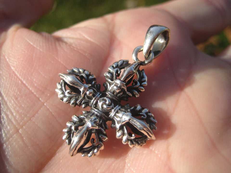 925 Silver Viswa Vajra Pendant Necklace A7633