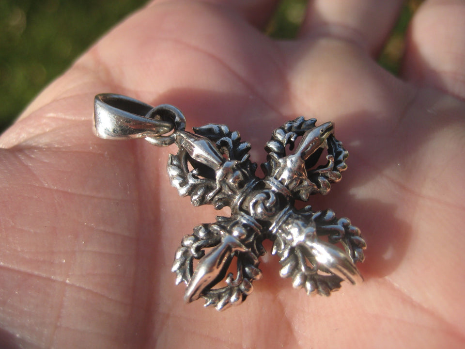 925 Silver Viswa Vajra Pendant Necklace A7633