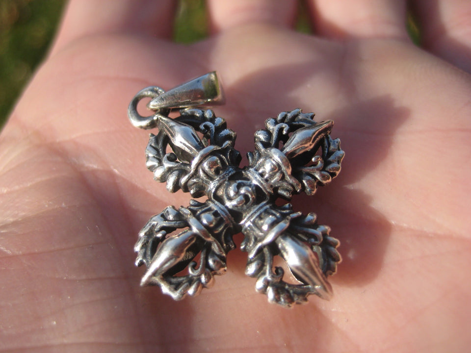 925 Silver Viswa Vajra Pendant Necklace A7633