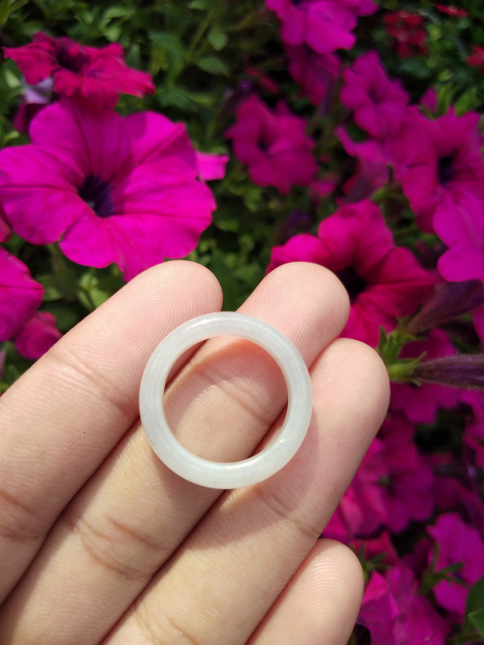 Natural Jadeite Jade ring Thailand jewelry stone mineral size  6.5 US  EB 055