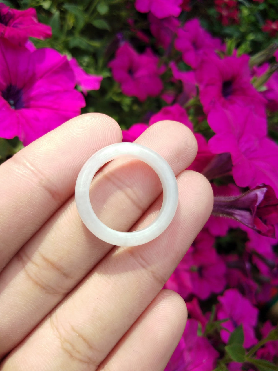 Natural Jadeite Jade ring Thailand jewelry stone mineral size  6.5 US  EB 055
