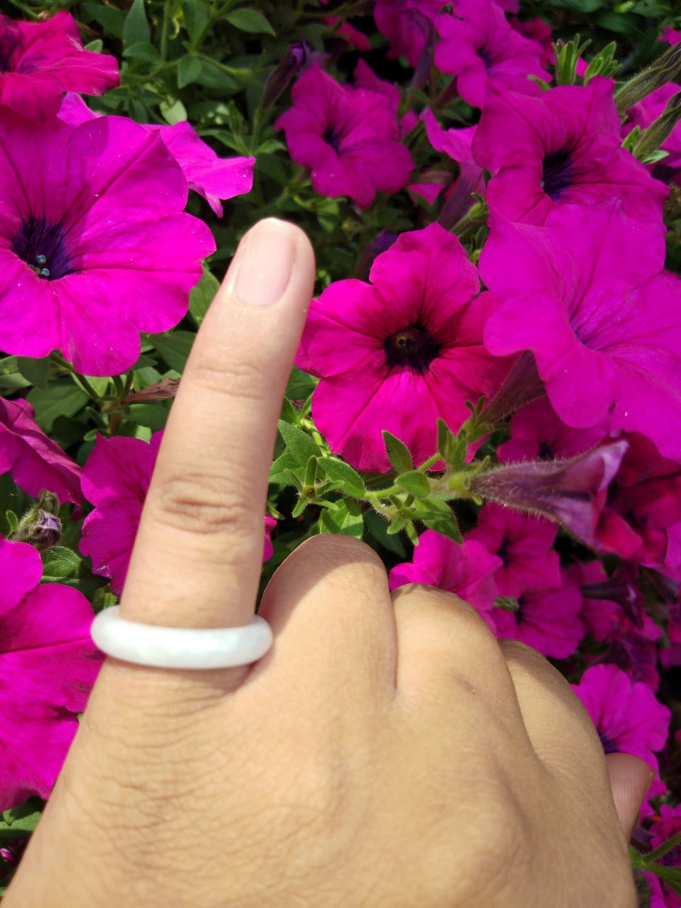 Natural Jadeite Jade ring Thailand jewelry stone mineral size  6.5 US  EB 055