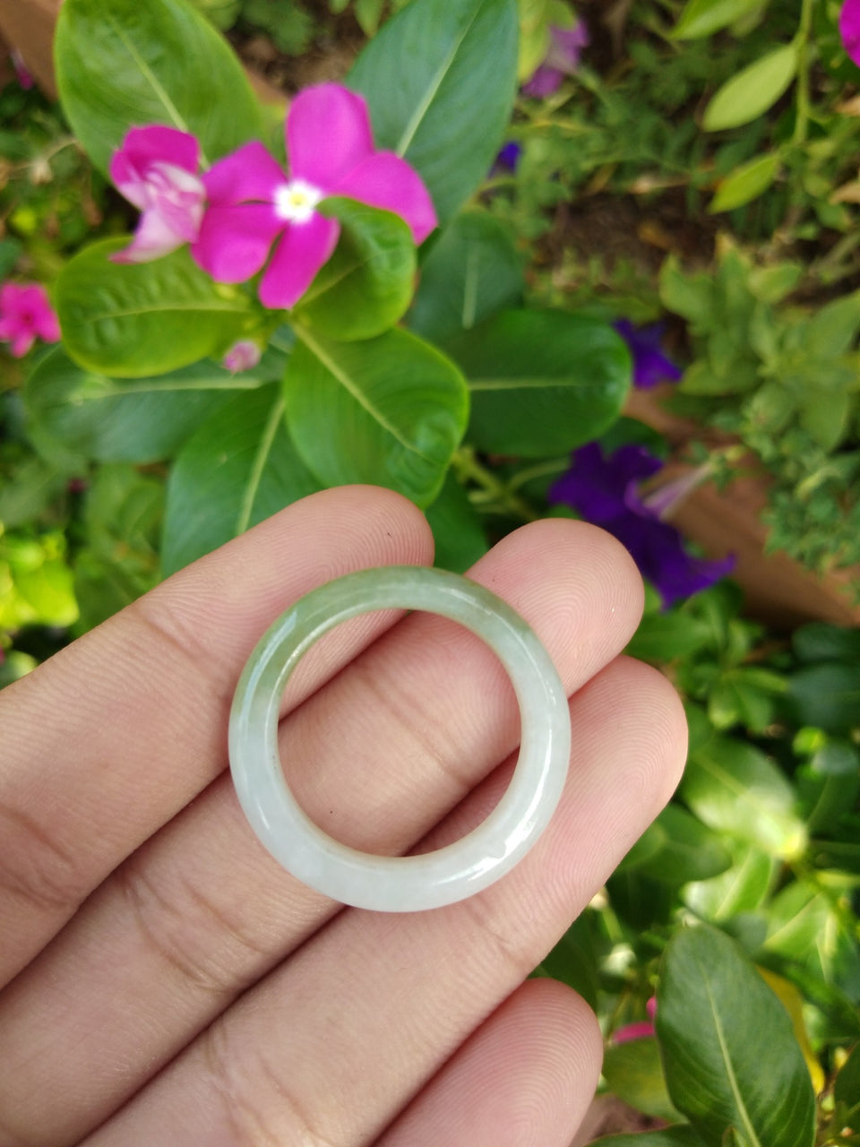 Natural Jadeite Jade ring Thailand jewelry stone mineral size  10.5 US  EB 065