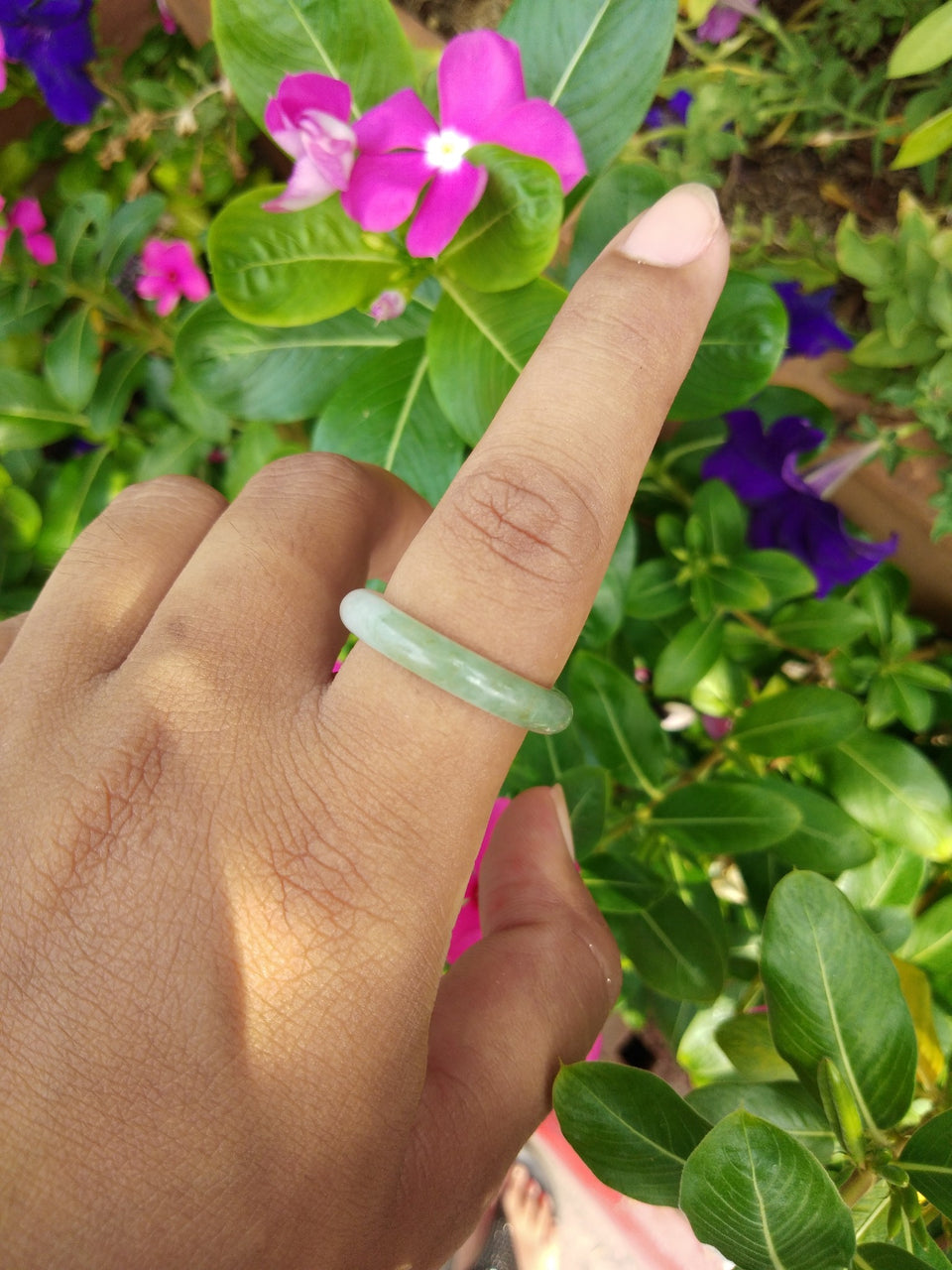 Natural Jadeite Jade ring Thailand jewelry stone mineral size  10.5 US  EB 065