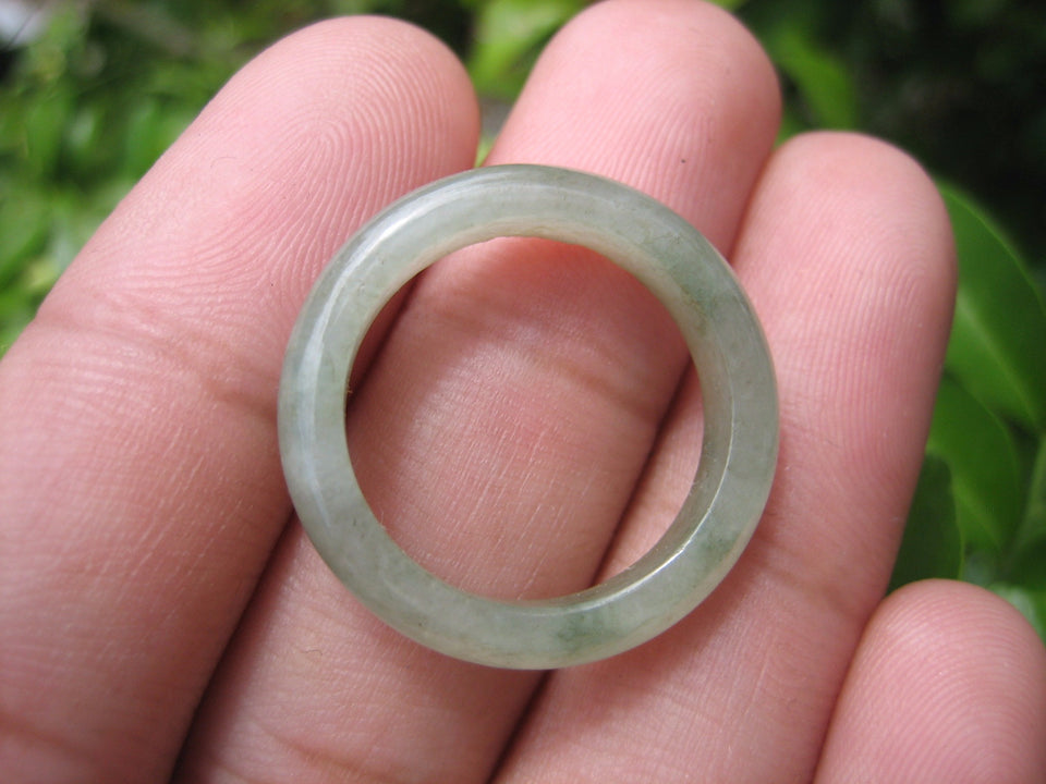 Natural Jadeite Jade ring Thailand jewelry stone mineral size  7 US  EB 049