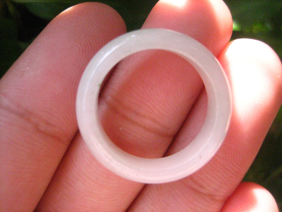 Large Natural Jadeite Jade Ring Thailand Jewelry Art Size 6.5 EB 517