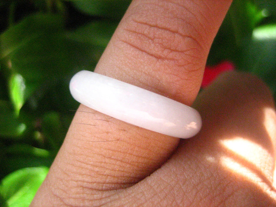 Large Natural Jadeite Jade Ring Thailand Jewelry Art Size 6.5 EB 517