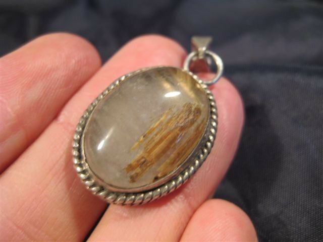 925 Silver Rutile Quartz Pendant Nepal N8766