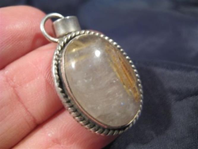 925 Silver Rutile Quartz Pendant Nepal N8766