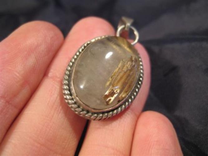 925 Silver Rutile Quartz Pendant Nepal N8766