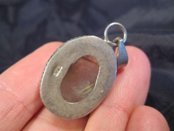 925 Silver Rutile Quartz Pendant Nepal N8766