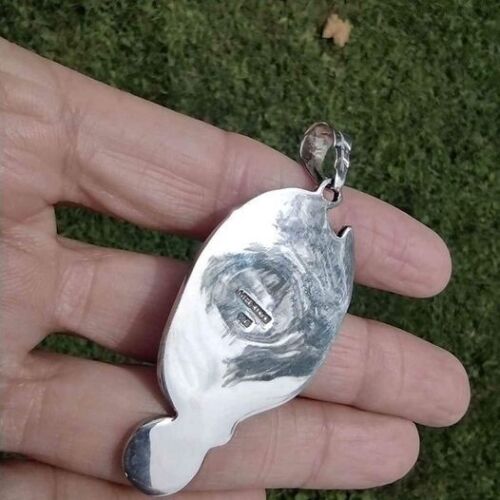925 Silver Lapis Lazul Pendant Necklace Taxco Mexico CH622
