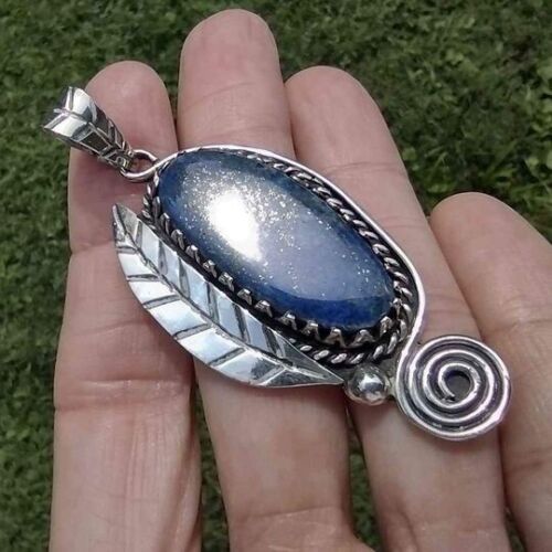 925 Silver Lapis Lazul Pendant Necklace Taxco Mexico CH622