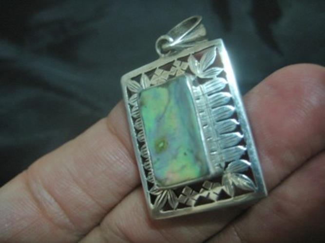 925 Silver Abalone shell pendant Nepal Jewelry  N3866