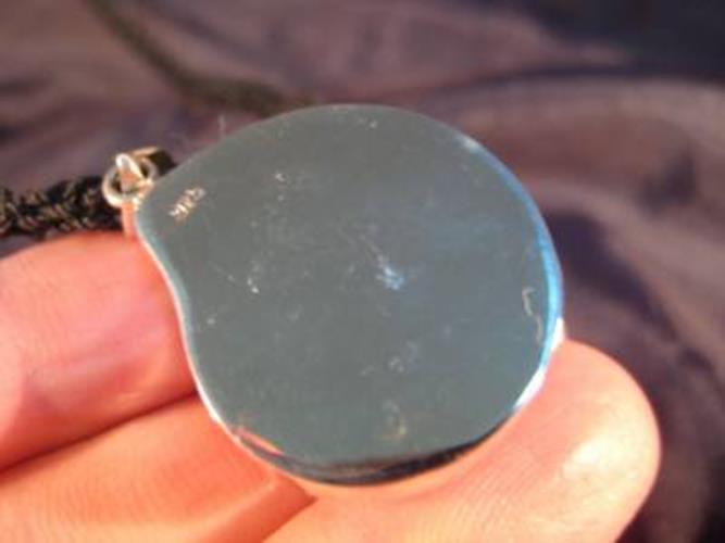 925 Silver Green Turban Shell pendant necklace Thailand N3877