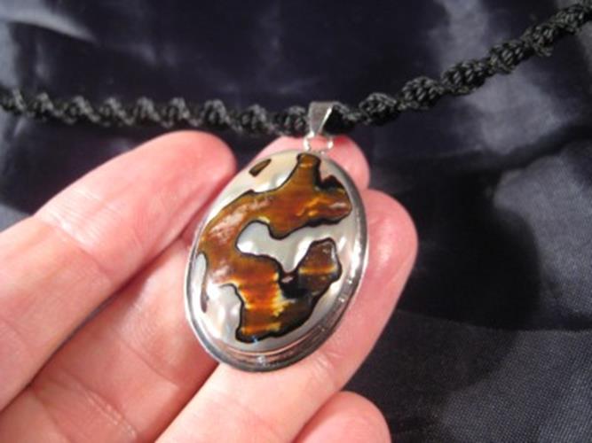 925 Silver Shell Pendant Necklace Jewelry Art Thailand N3838