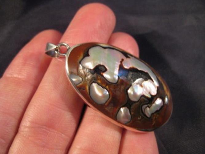 925 Silver African Turban Shell pendant Thailand  N3877