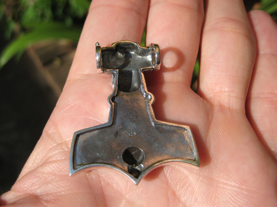 925 Silver Viking Mjolnir Mjolhner Odin Hammer of Thor Pendant A2358