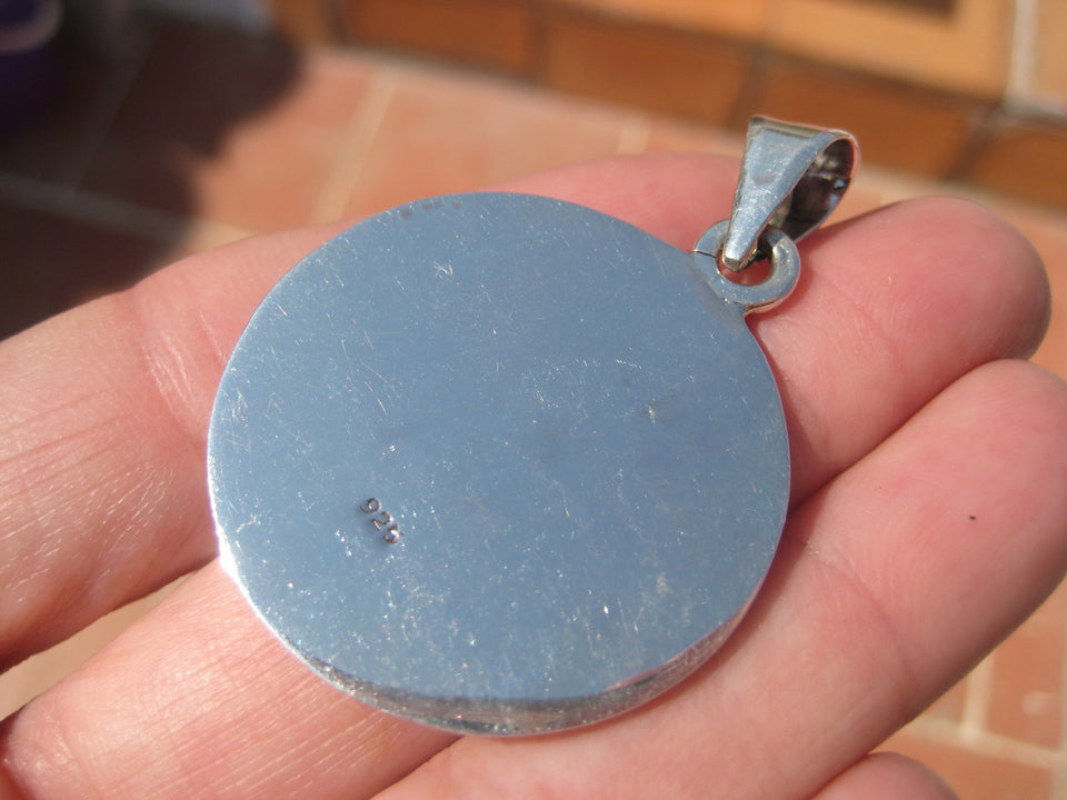 925 Silver Mayan Calendar Pendant Necklace Taxco Mexico A28648