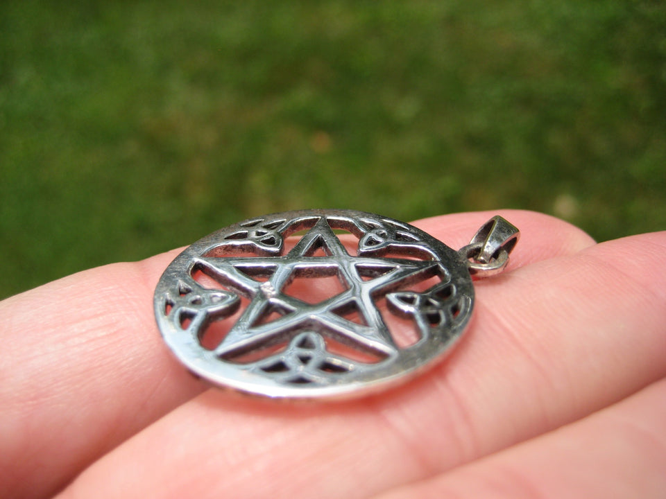 925 Silver Pentagram Pendant  A2744