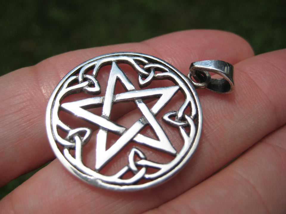 925 Silver Pentagram Pendant  A2744