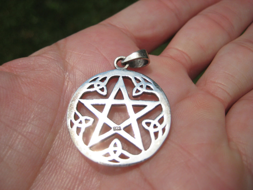 925 Silver Pentagram Pendant  A2744