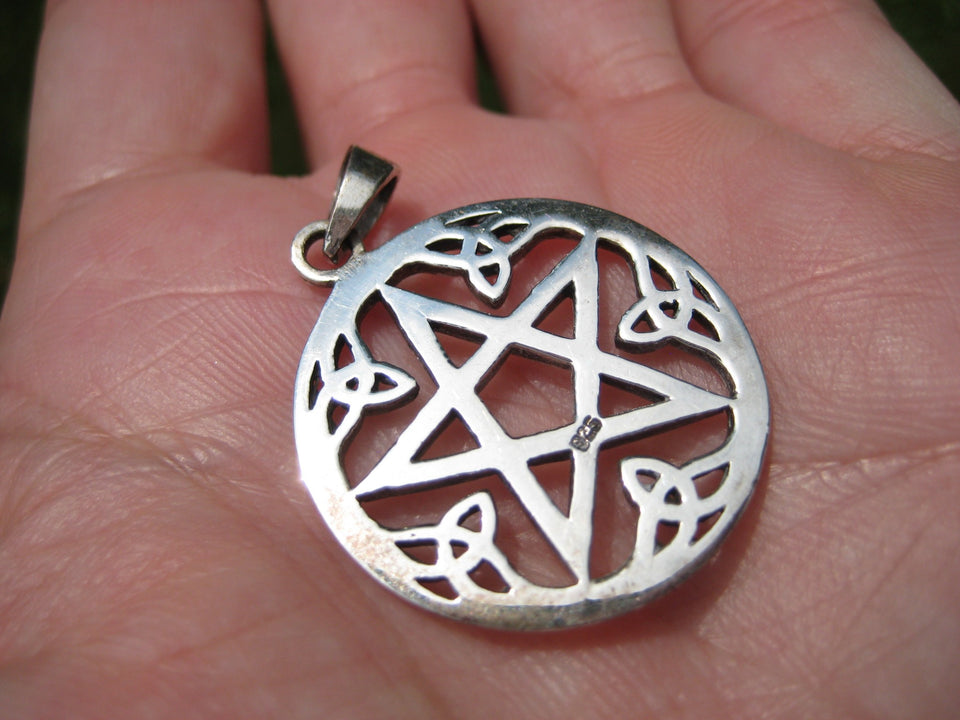 925 Silver Pentagram Pendant  A2744