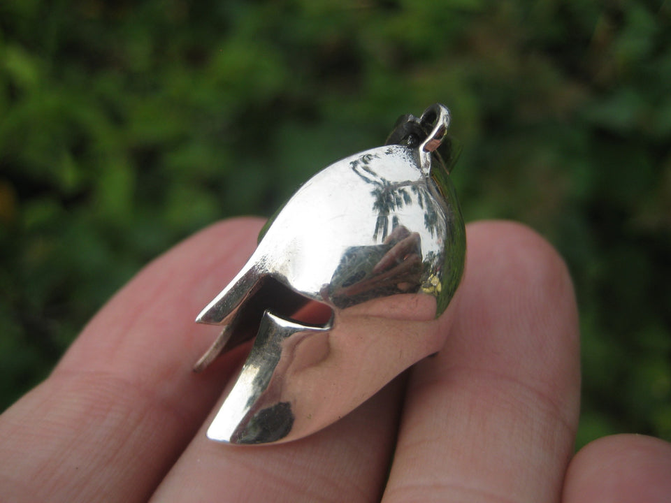 925 Silver Ancient  Roman Gladiator Greek Spartan soldiers Helmet Pendant A2745