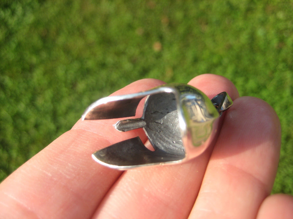 925 Silver Ancient  Roman Gladiator Greek Spartan soldiers Helmet Pendant A2745