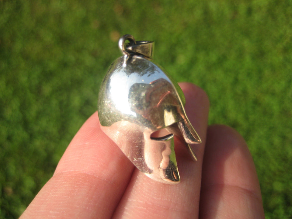 925 Silver Ancient  Roman Gladiator Greek Spartan soldiers Helmet Pendant A2745