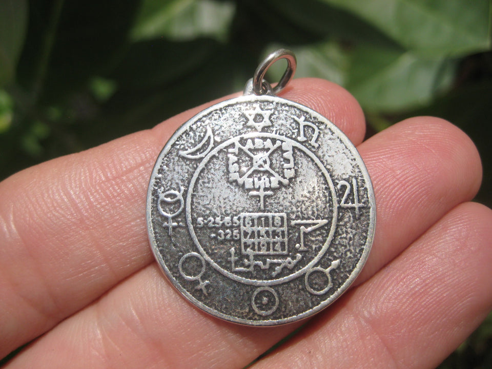 925 Silver Ancient Greek Astronomical Zodiac Planetary symbols  Pendant A8