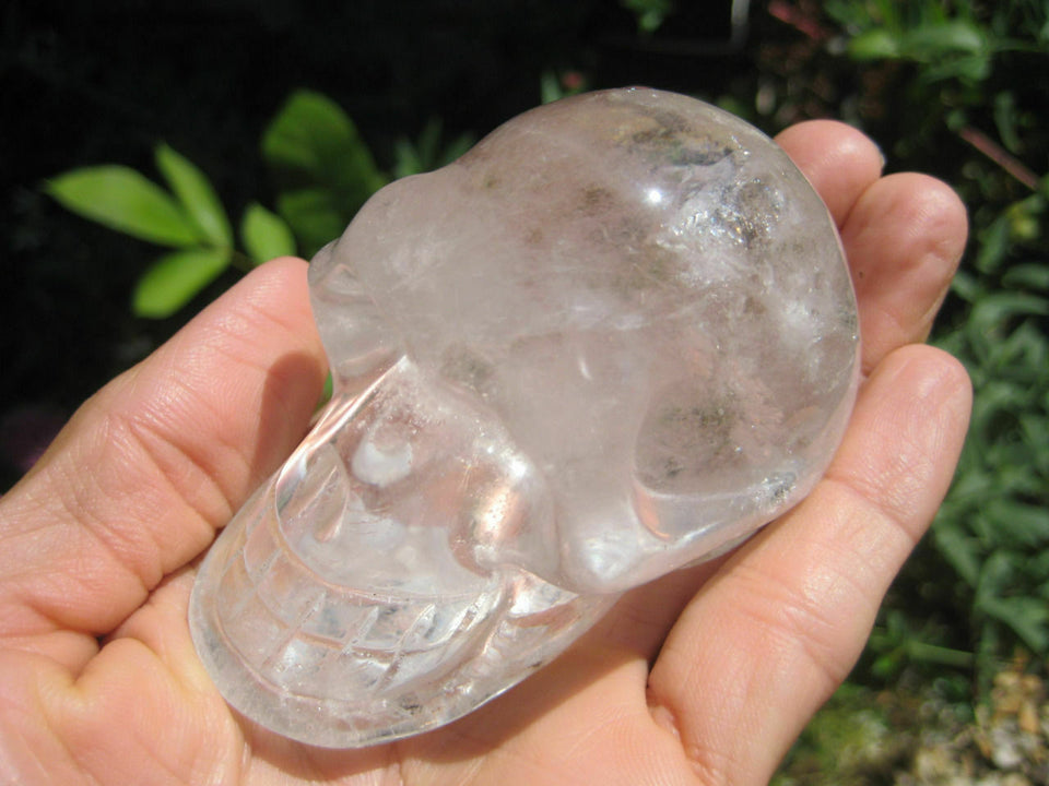 Natural Quartz Crystal Skull stone Mineral art carving China A22