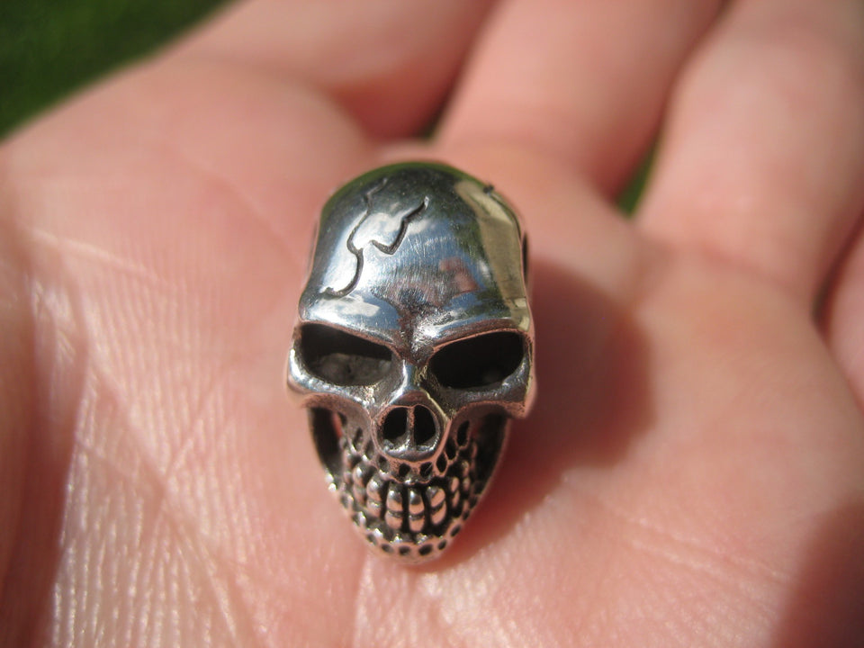 925 Silver Skull Pendant Necklace A2759