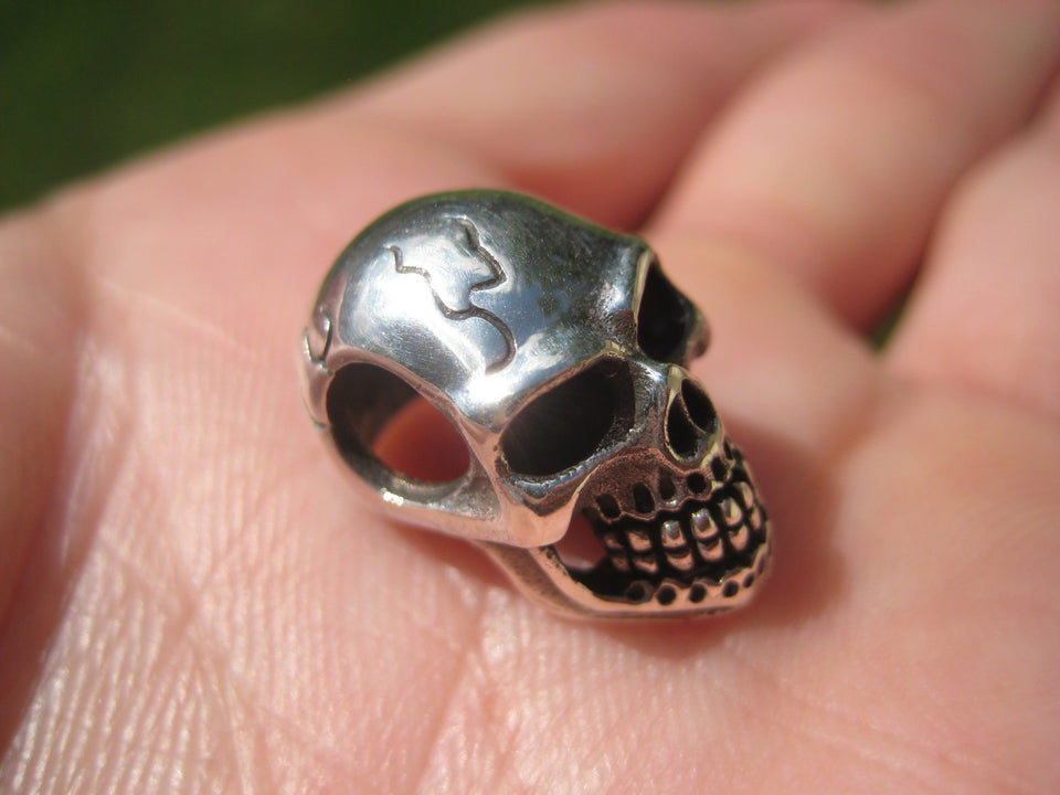 925 Silver Skull Pendant Necklace A2759