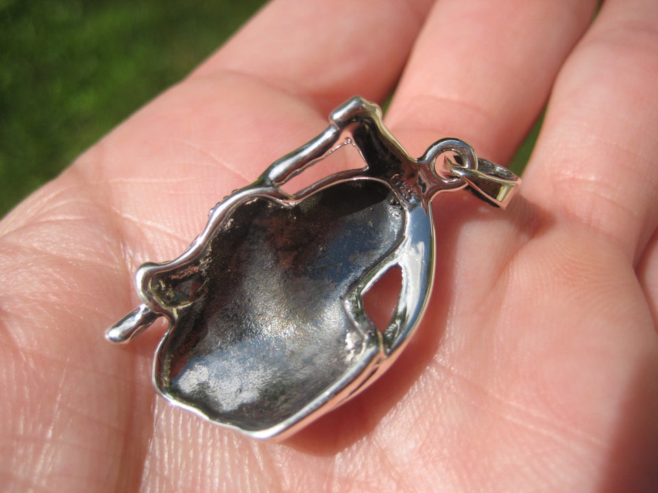925 Silver Grim Reaper Skull Pendant Necklace A2885
