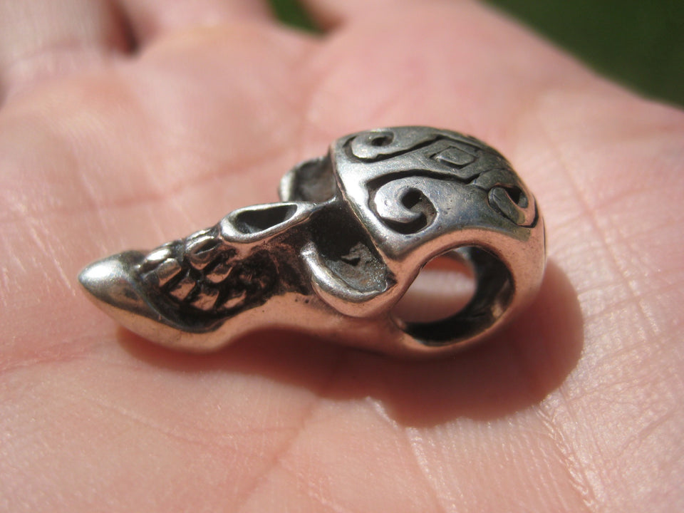 925 Silver Thin Man Skull Pendant Necklace A7454