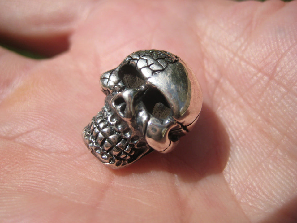 925 Silver Skull Pendant Necklace with 925 Silver chain A2476