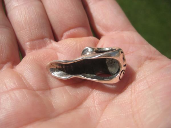 925 Silver Thin Man Skull Pendant Necklace Thailand A7454