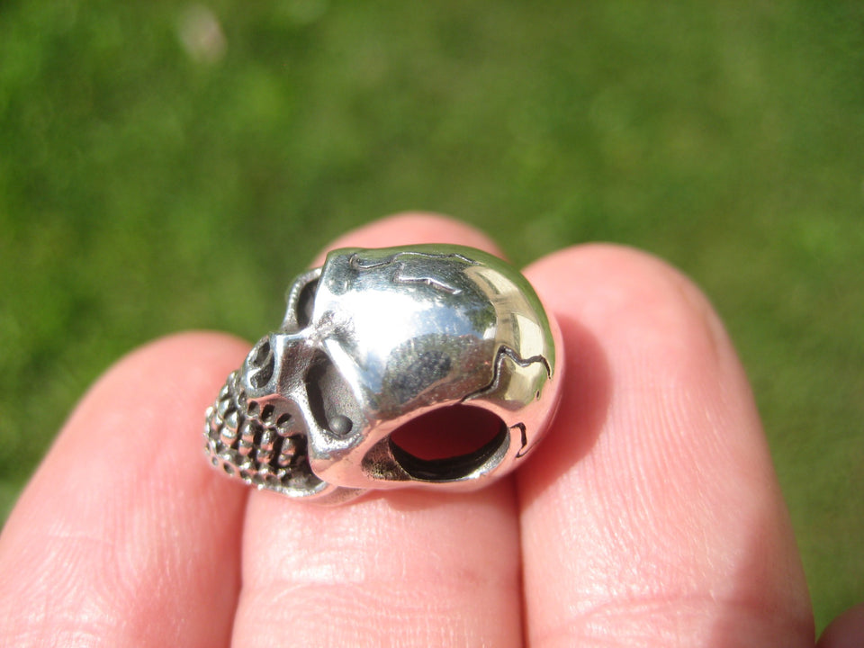 925 Silver Skull Pendant Necklace A2759