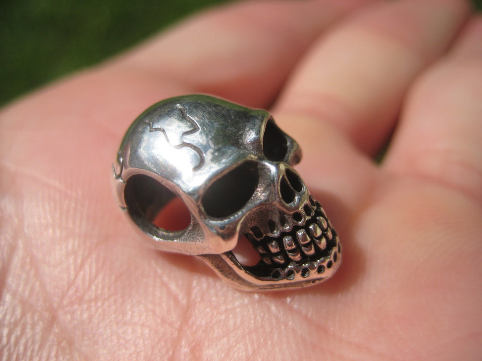 925 Silver Skull Pendant Necklace A2759