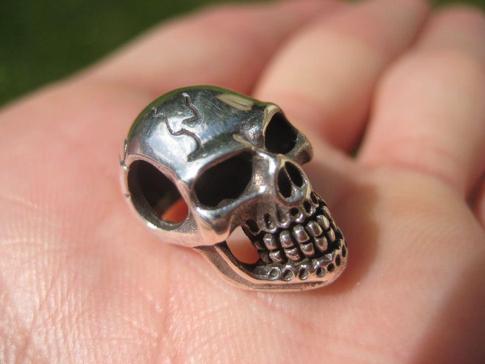 925 Silver Skull Pendant Necklace A2759