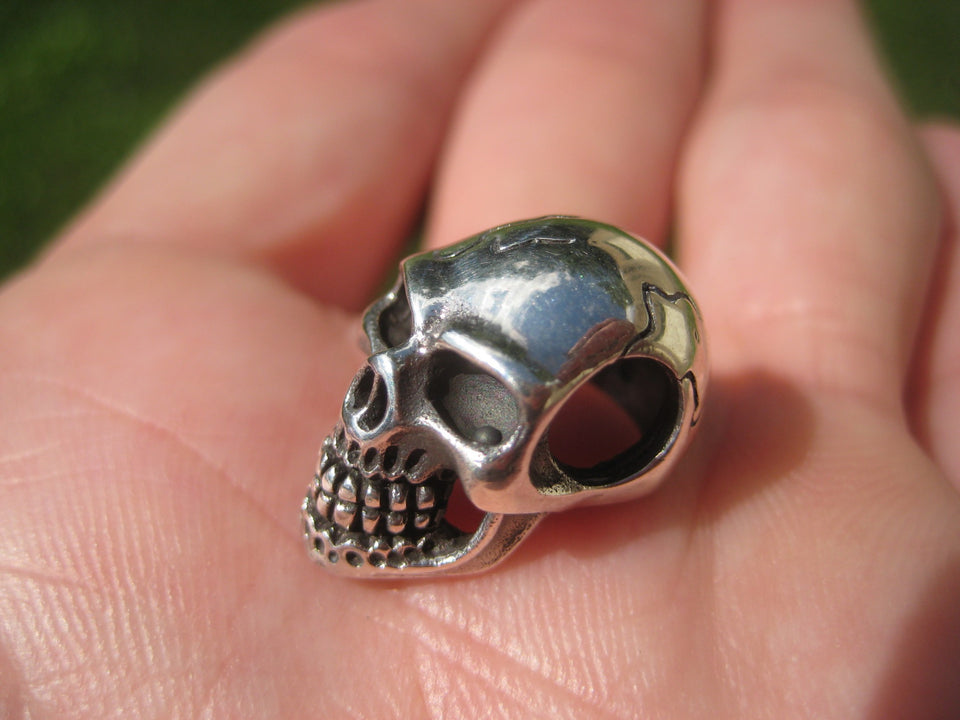 925 Silver Skull Pendant Necklace A2759