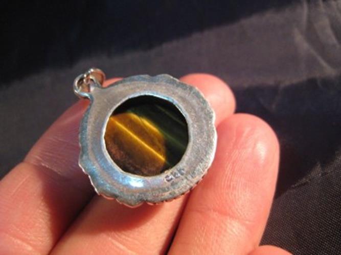 925 Silver Tiger Tiger's Eye pendant nepal jewelry N4888