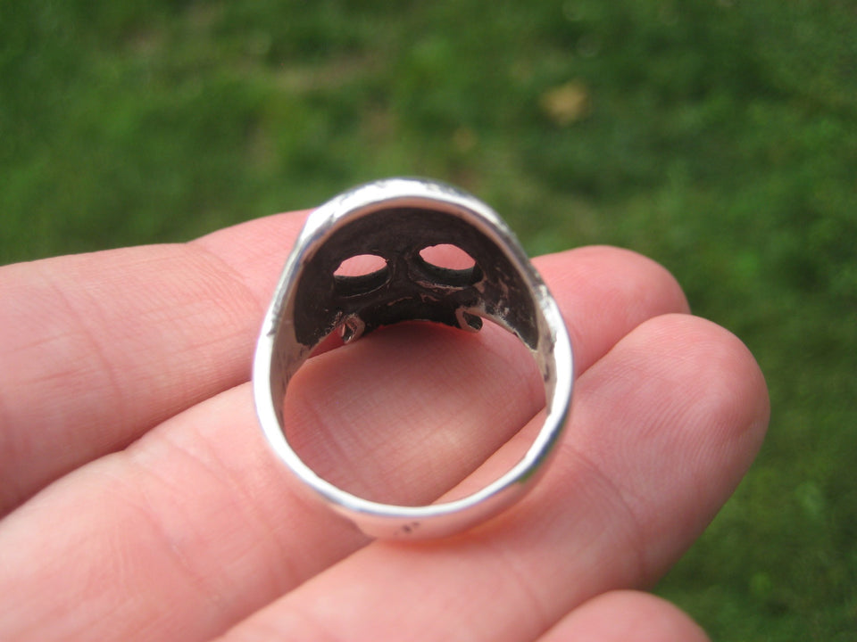 925 Silver Skull Ring Taxco Mexico A3676