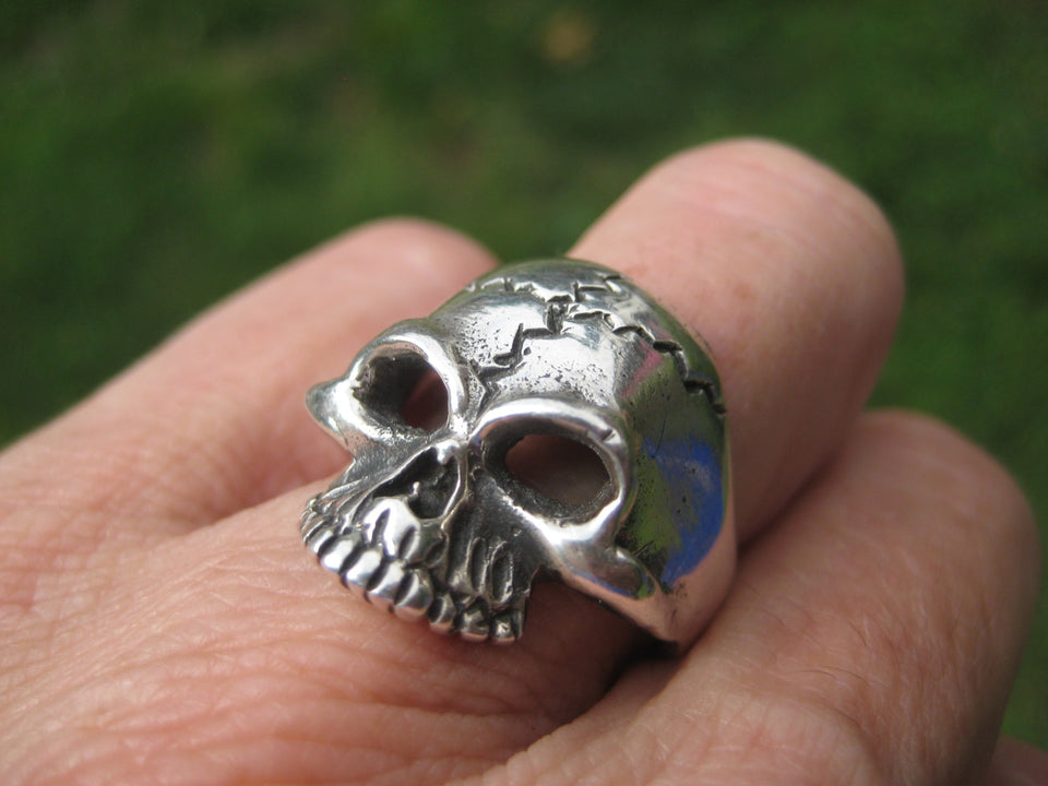 925 Silver Skull Ring Taxco Mexico A3676
